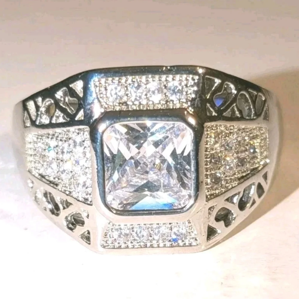 4 Ct Shiny Classic Men's Lab Created Diamond 925 Silver Wedding Band Ring Sz 12